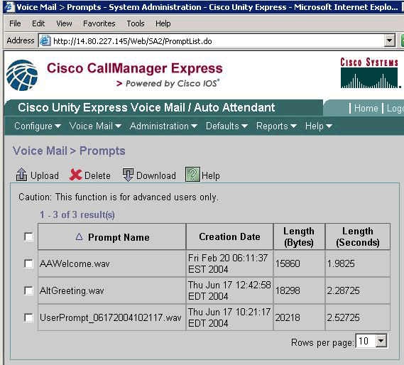 cisco unity express number