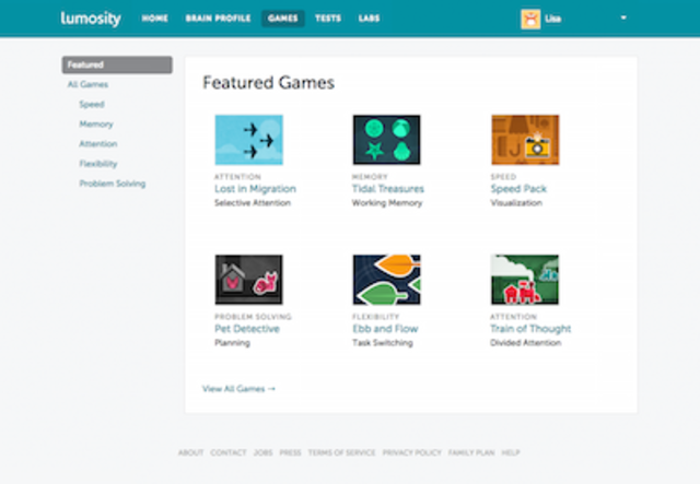 lumosity games train of thought